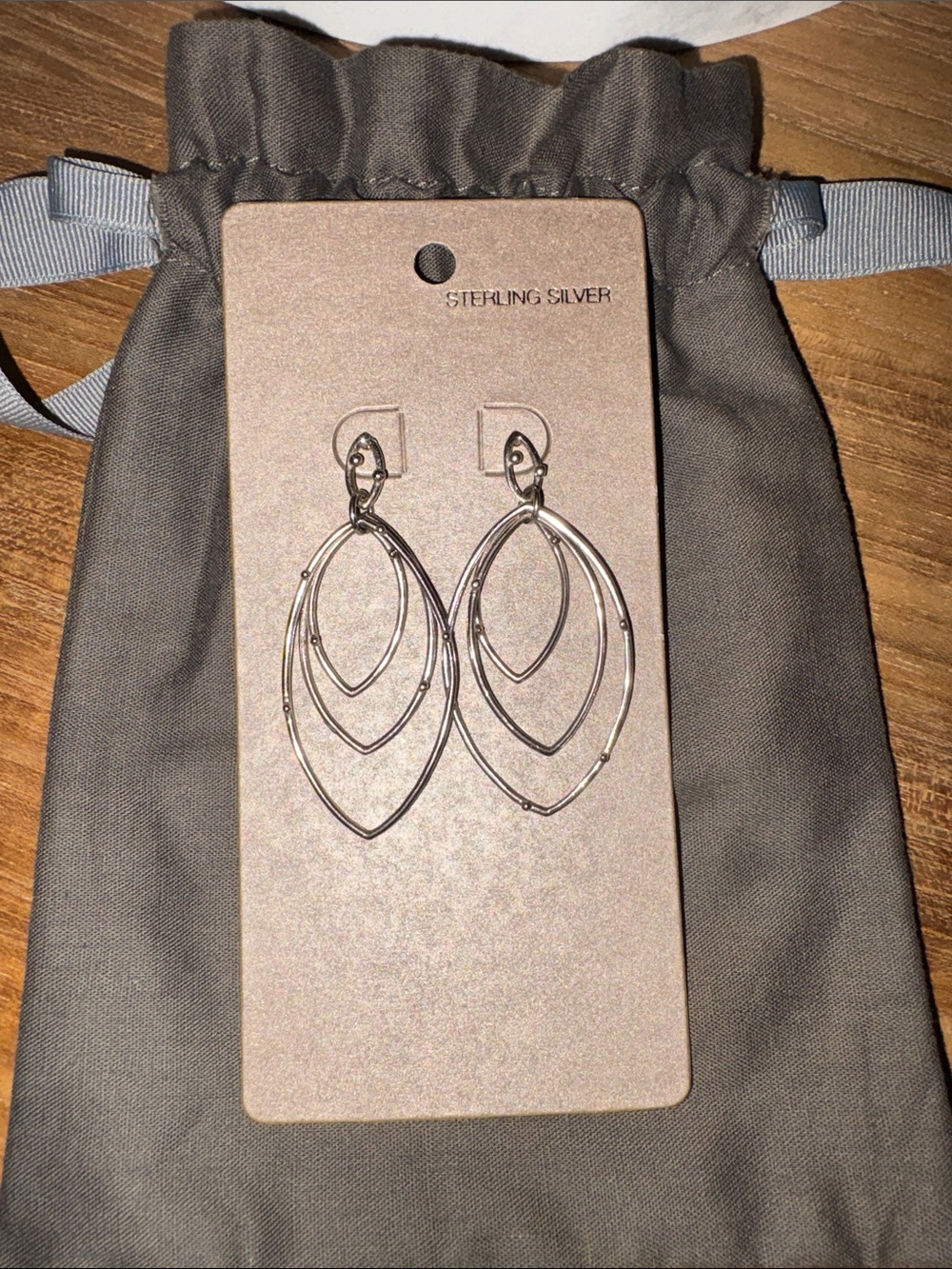 Sterling Silver Multi-Hoop Drop Earrings - Silver